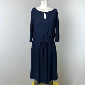 Emma & Michele Blue Tie-Waist Dress Size M